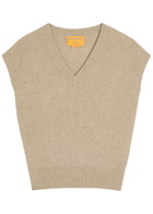 Guest In Residence Ribbed Cashmere Vest Taupe