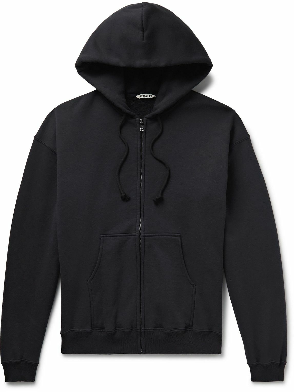 Auralee - Cotton-Jersey Zip-Up Hoodie - Black Auralee