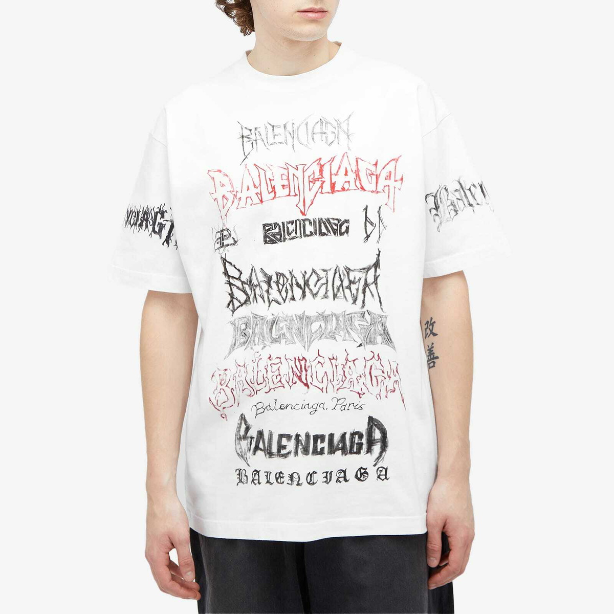 Balenciaga Men's Large Fit T-Shirt in White Balenciaga