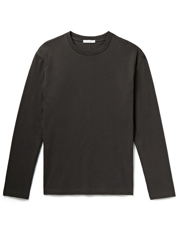 Photo: The Row - Enriques Cotton-Jersey T-Shirt - Gray
