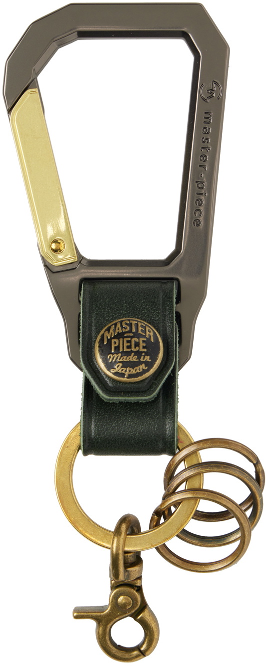 Master-Piece Caribiner key ring in green leather – No Man Walks Alone