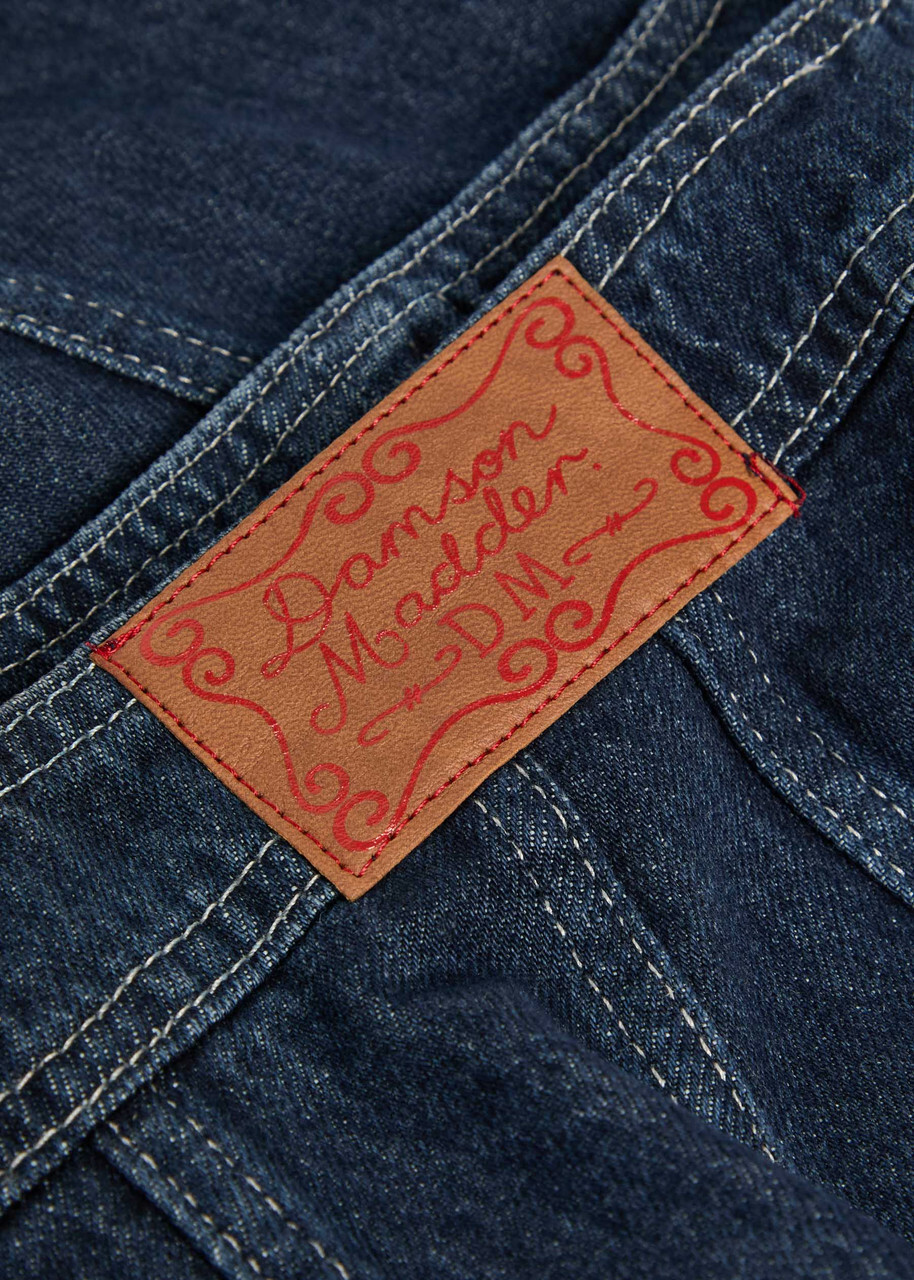 Damson Madder Immy Panelled Denim Mini Dress Dark Blue