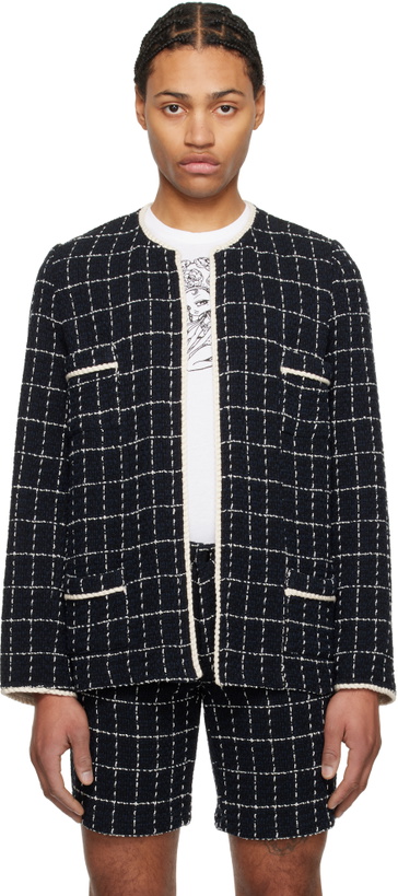 Photo: Anna Sui Navy Windowpane Tweed Jacket