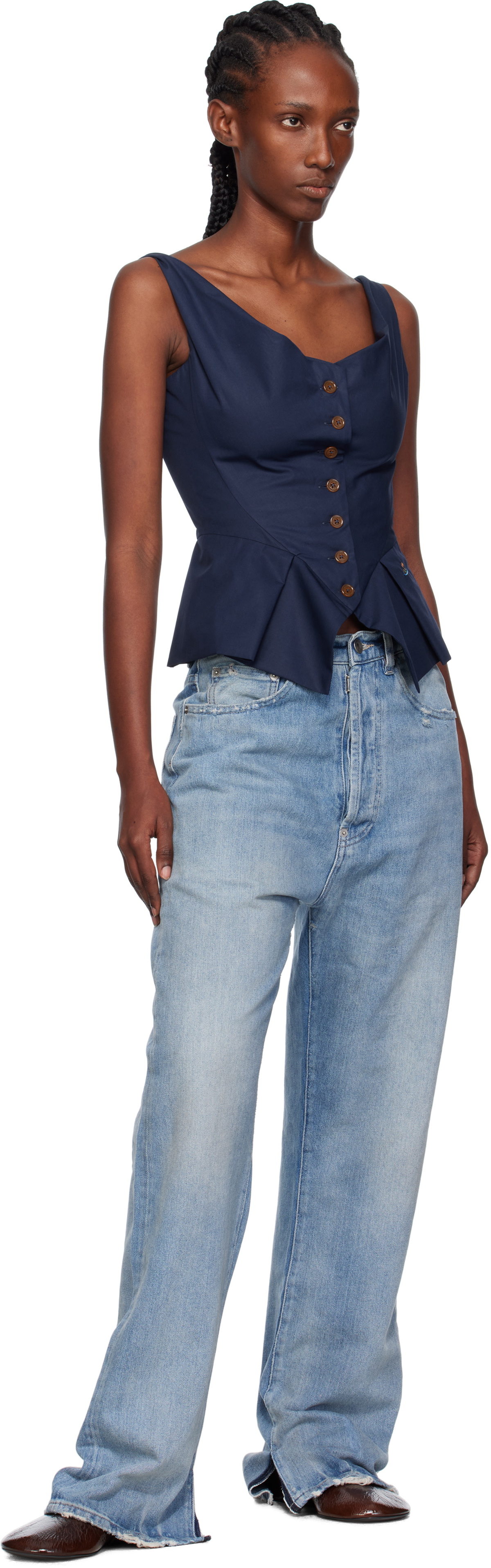Vivienne Westwood Navy Monday Vest Top