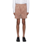 Bode Burgundy Broad Stripe Rugby Shorts