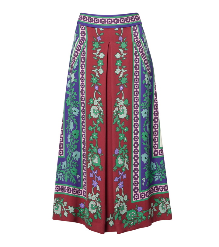 Photo: La DoubleJ Santa Monica printed satin midi skirt