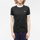 Fred Perry Authentic Men's Taped Ringer T-Shirt in Black