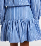 Ganni Striped cotton poplin miniskirt