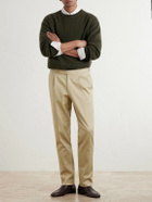 De Petrillo - Straight-Leg Cotton-Blend Twill Trousers - Neutrals