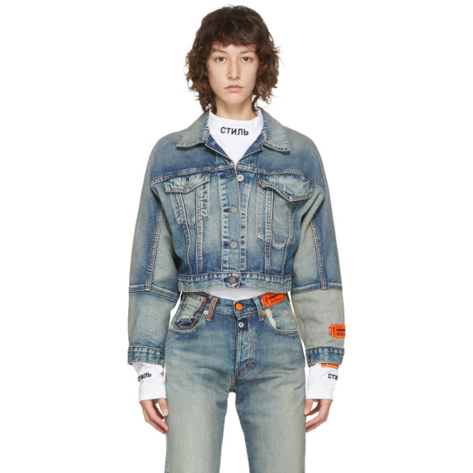 Heron Preston Blue Levis Edition Denim Trucker Jacket