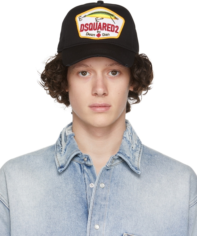 Photo: Dsquared2 Black Gabardine Logo Cap