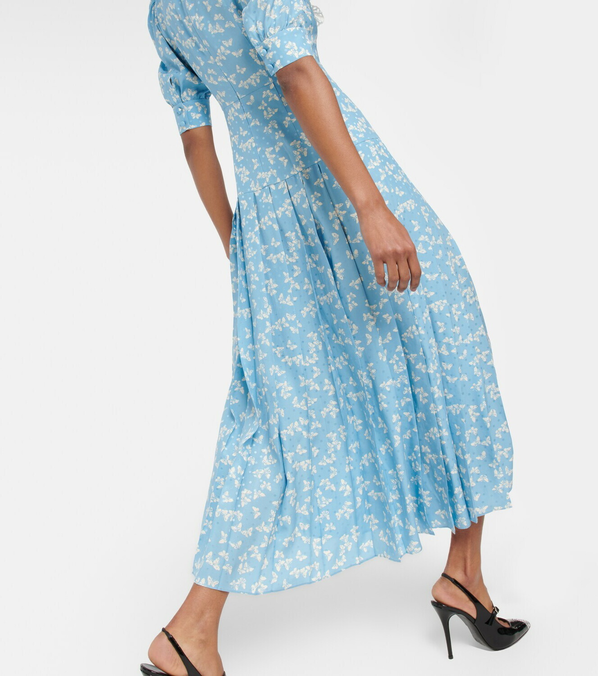 Alessandra Rich Pleated silk midi dress Alessandra Rich display picture 1