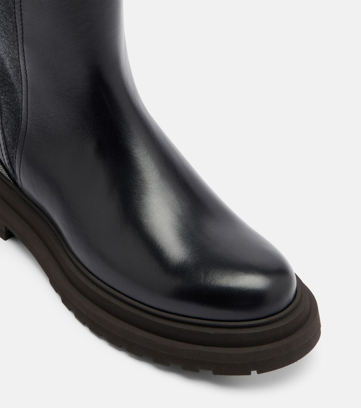 Brunello Cucinelli Monili leather Chelsea boots