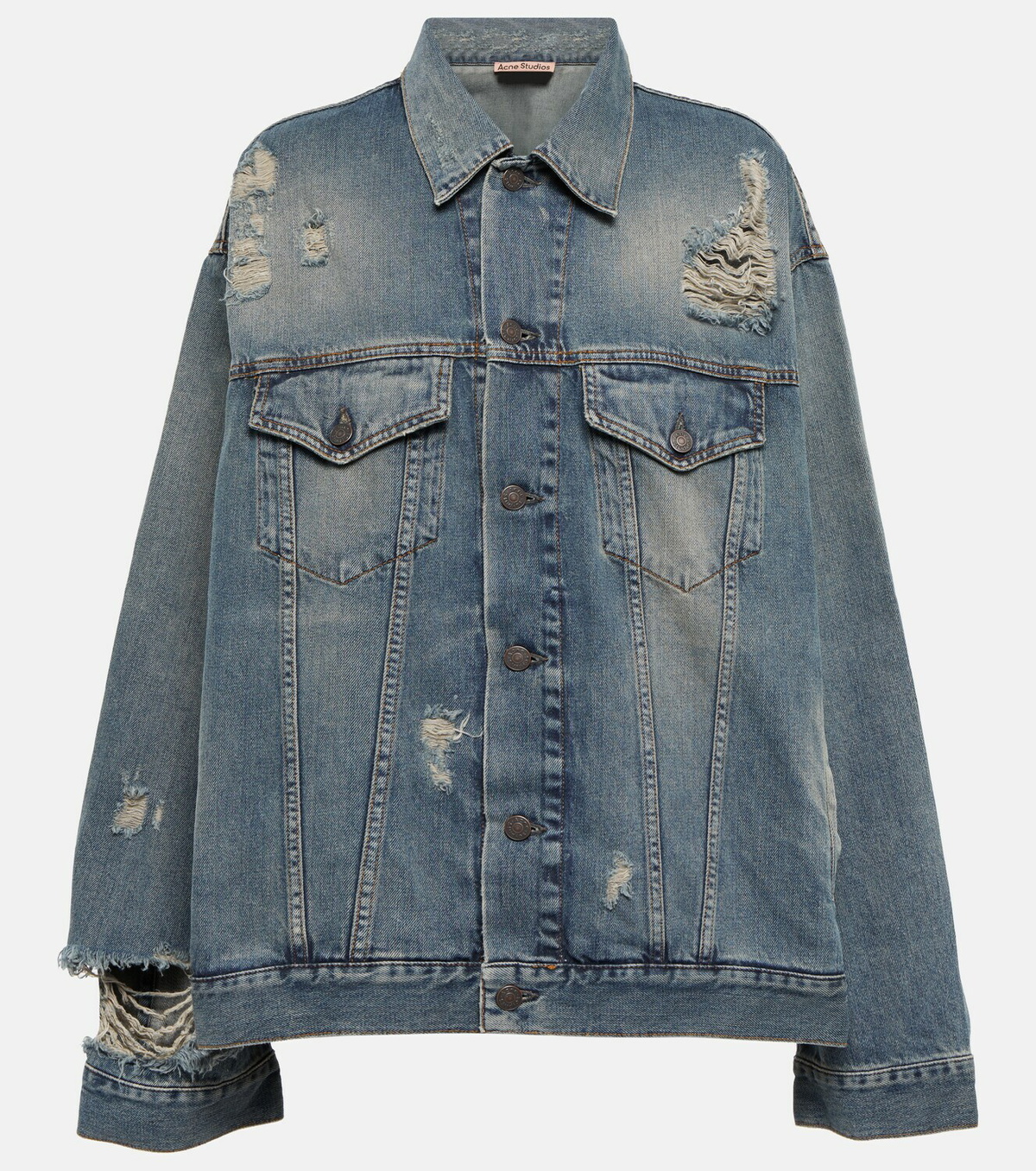 Acne studios best sale distressed denim jacket