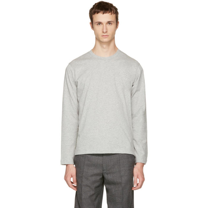 Photo: Comme des GarÃ§ons Shirt Grey Long Sleeve Basic T-Shirt 