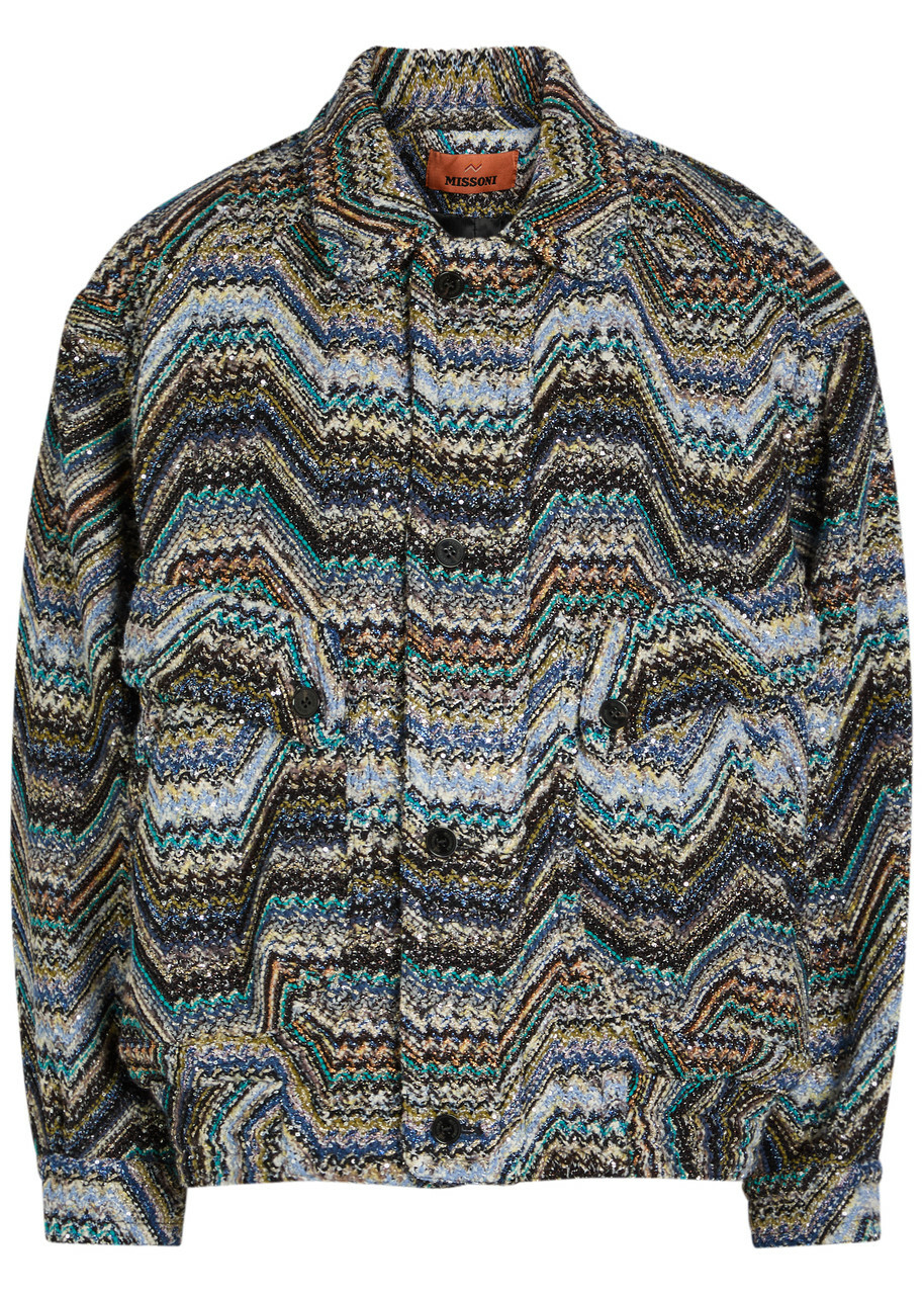 Missoni Zigzag Metallic-knit Jacket Multicoloured