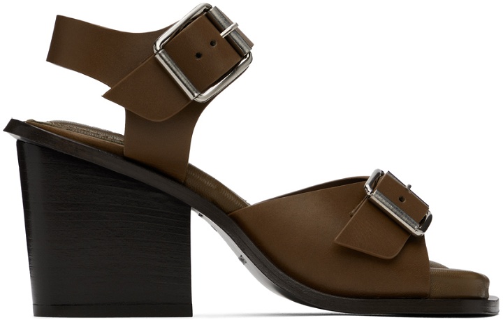 Photo: LEMAIRE Brown Square 80 Heeled Sandals