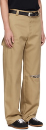 Commission Tan Slash Chino Trousers