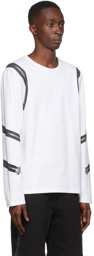 Alexander McQueen White Zip Jersey Long Sleeve T-Shirt