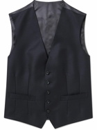 Kingsman - Wool and Mohair-Blend Twill and Silk-Blend Satin Waistcoat - Black