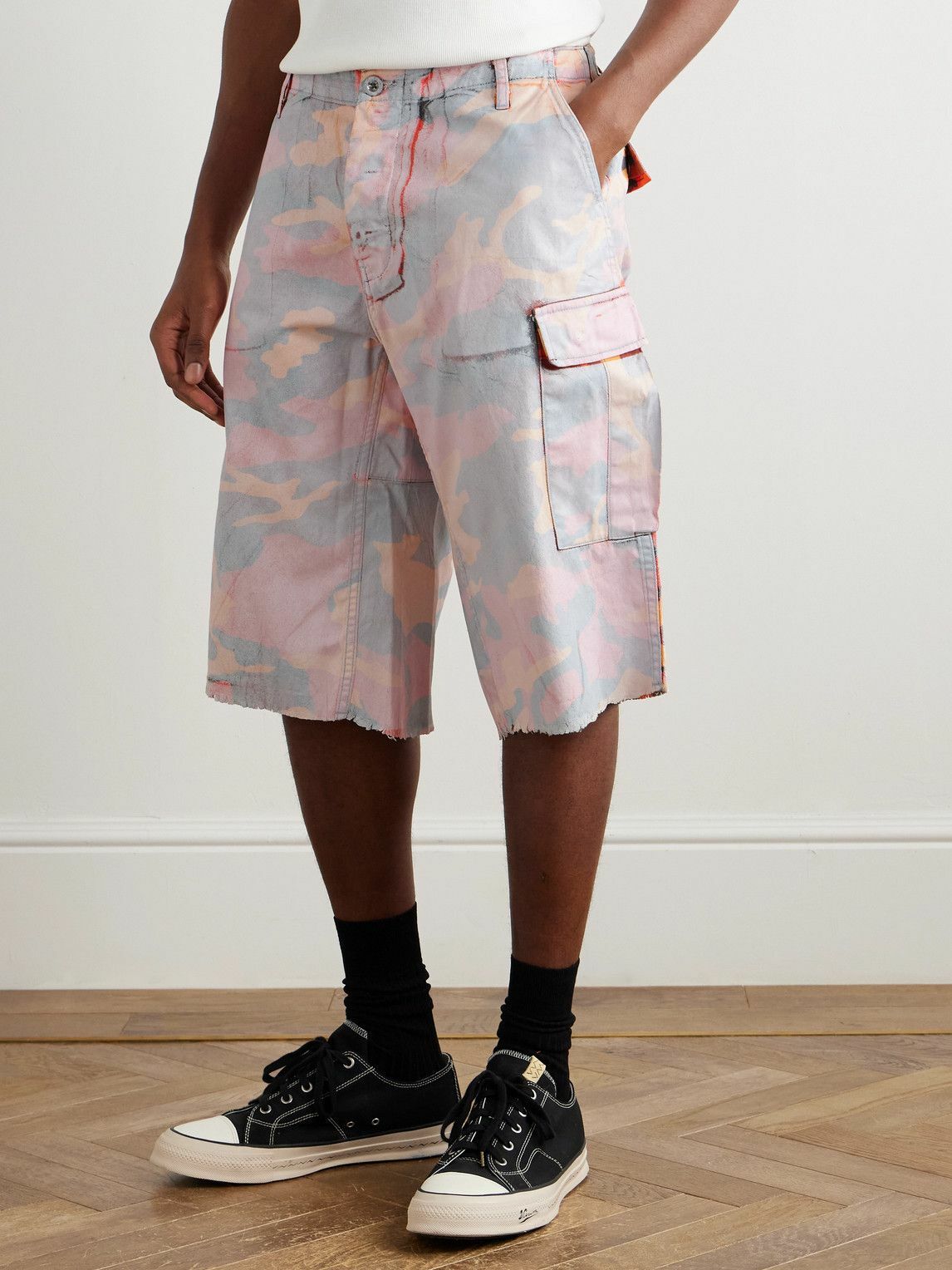 Gallery Dept. - Straight-Leg Camouflage-Print Cotton-Twill Cargo Shorts - Pink