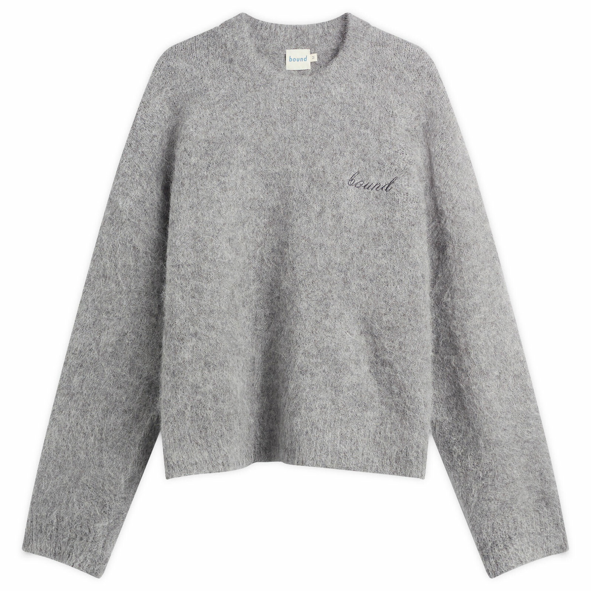 Bound Men's Dexter Cropped Alpaca Jumper in Grey