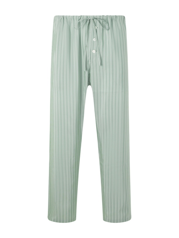 Photo: BODE - Sylvan Straight-Leg Striped Silk-Satin Trousers - Green