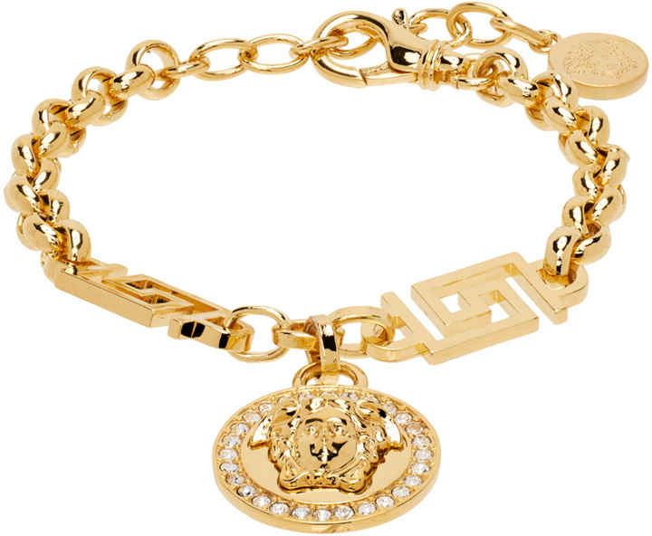Photo: Versace Gold Crystal 'La Medusa' Greca Bracelet