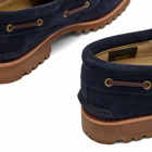 Timberland Men's Authentic 3 Eye Classic Lug Shoe in Dark Blue Suede