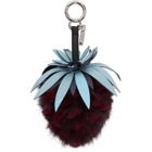 Fendi Burgundy Blueberry Fur Keychain