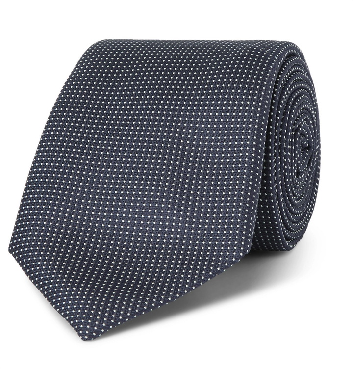 Photo: Canali - 8cm Pin-Dot Silk-Jacquard Tie - Blue