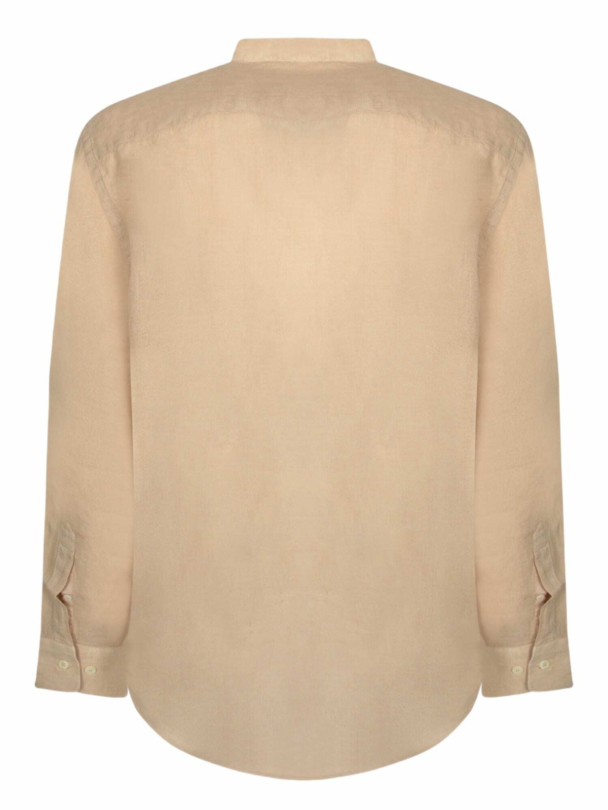 120% Lino Slim Fit Linen Shirt In Almond