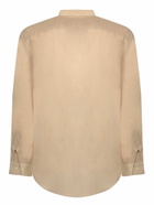 120% Lino Slim Fit Linen Shirt In Almond