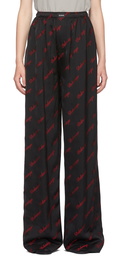 Balenciaga Black & Red Logo Lounge Pants