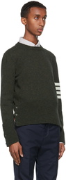 Thom Browne Green Shetland Wool 4-Bar Classic Sweater