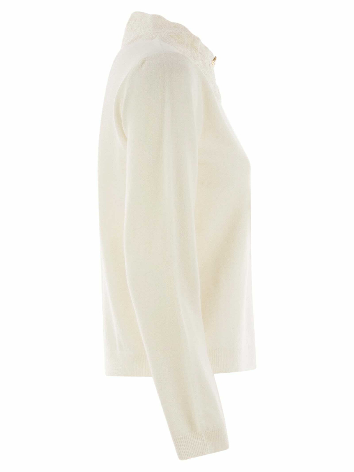 Fabiana Filippi Platinum Jersey With Macramé Lace