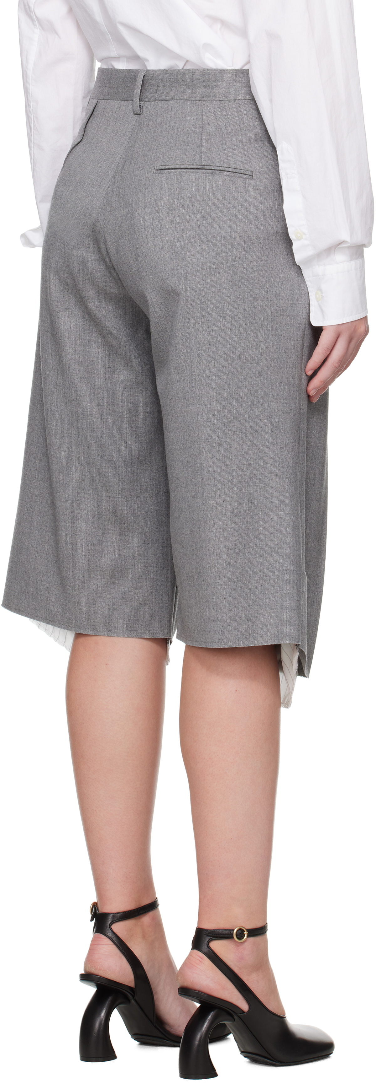 ALAINPAUL Gray Knee Tailored Shorts