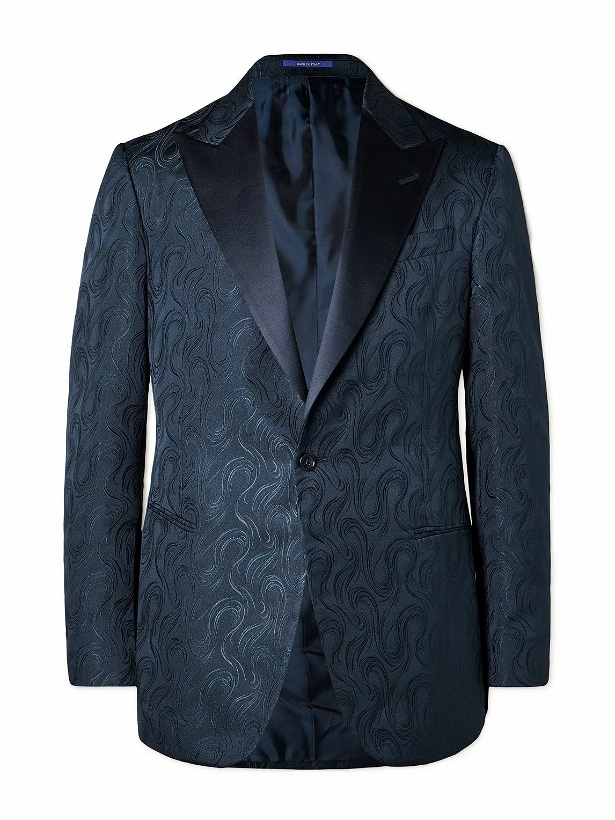 Photo: Ralph Lauren Purple label - Silk Jacquard Suit Jacket - Blue