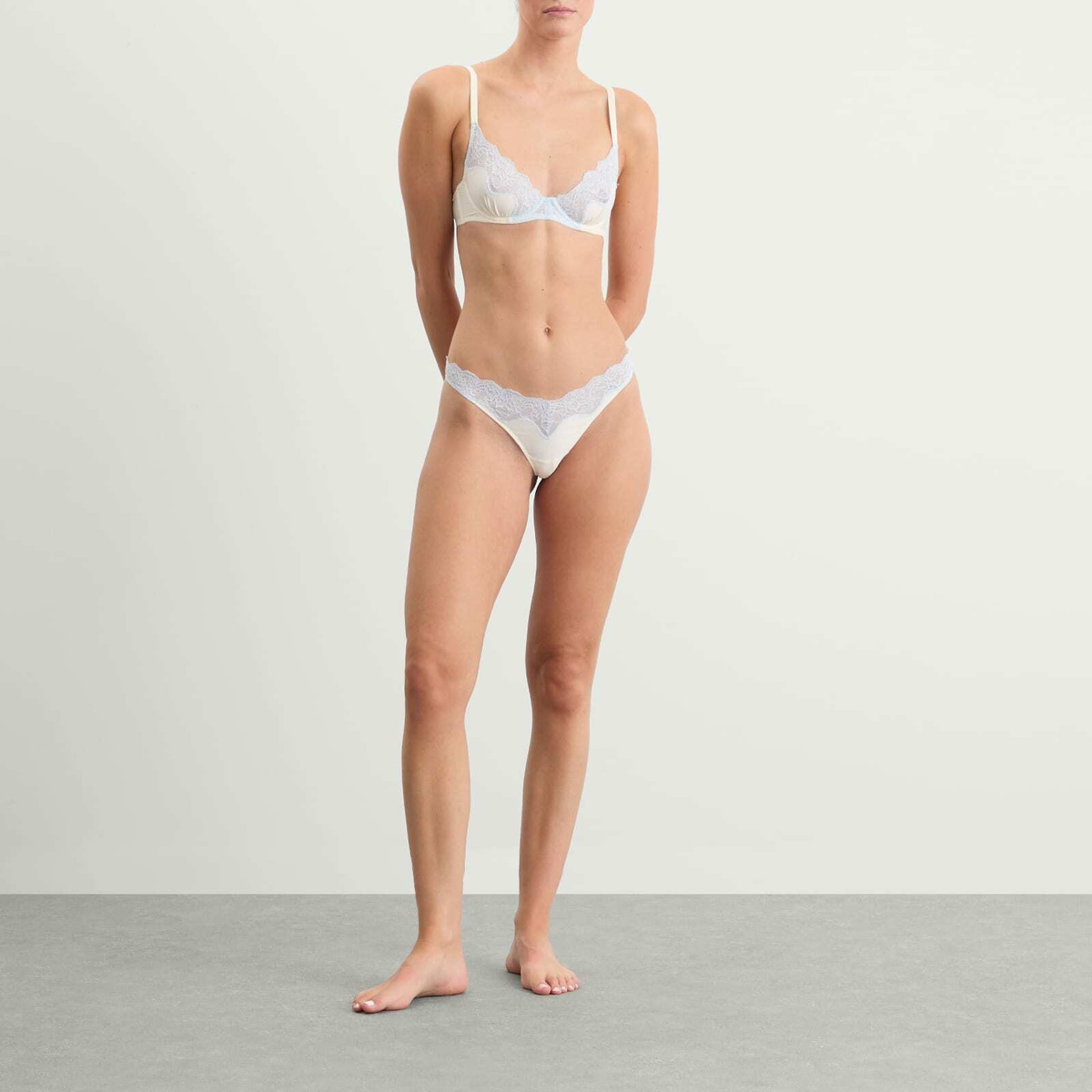Fruity Booty Women's Icing Lacie Thong in Cream/Blue