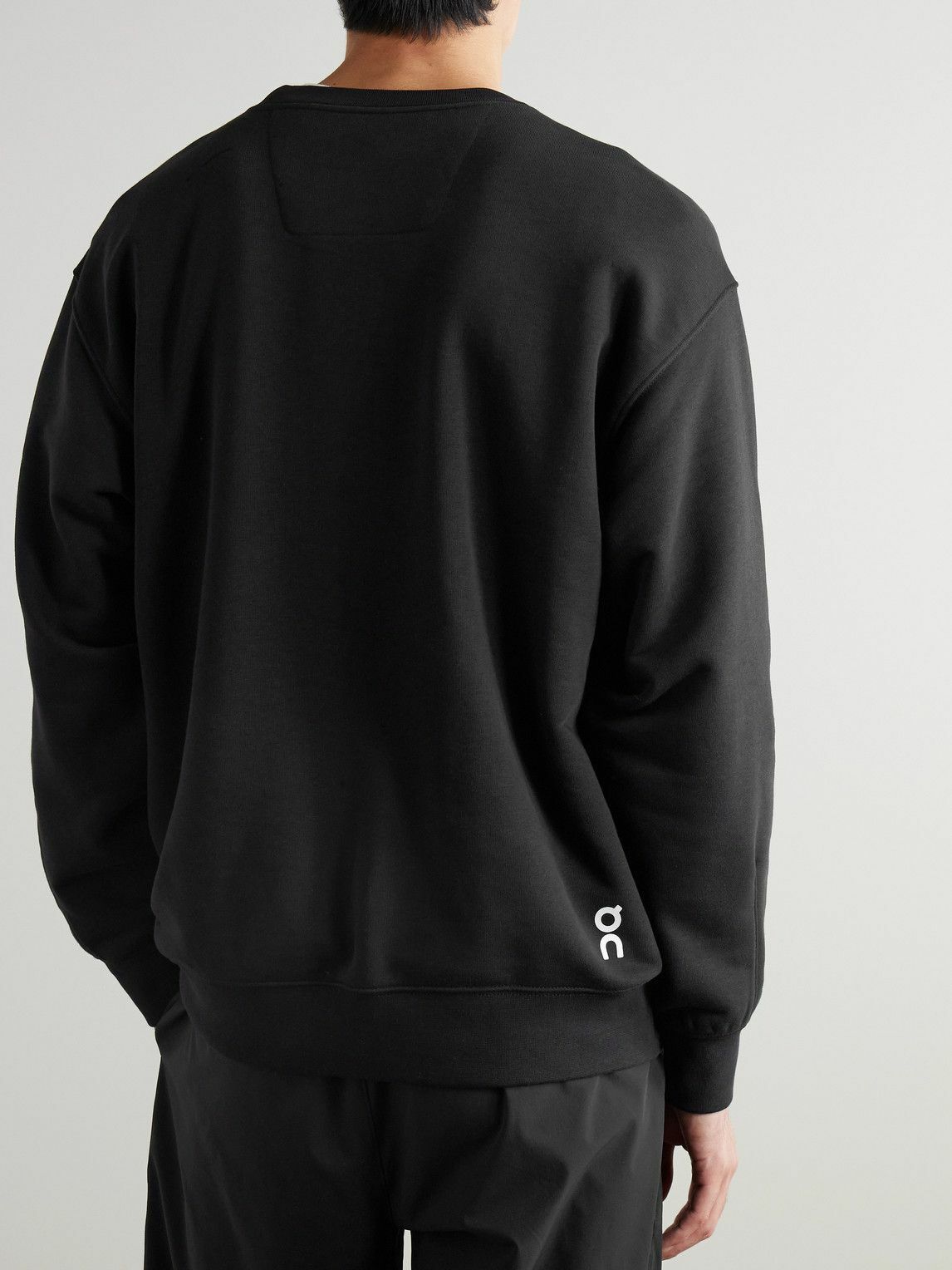 ON - Club Logo-Print Organic Cotton-Blend Jersey Sweatshirt - Black