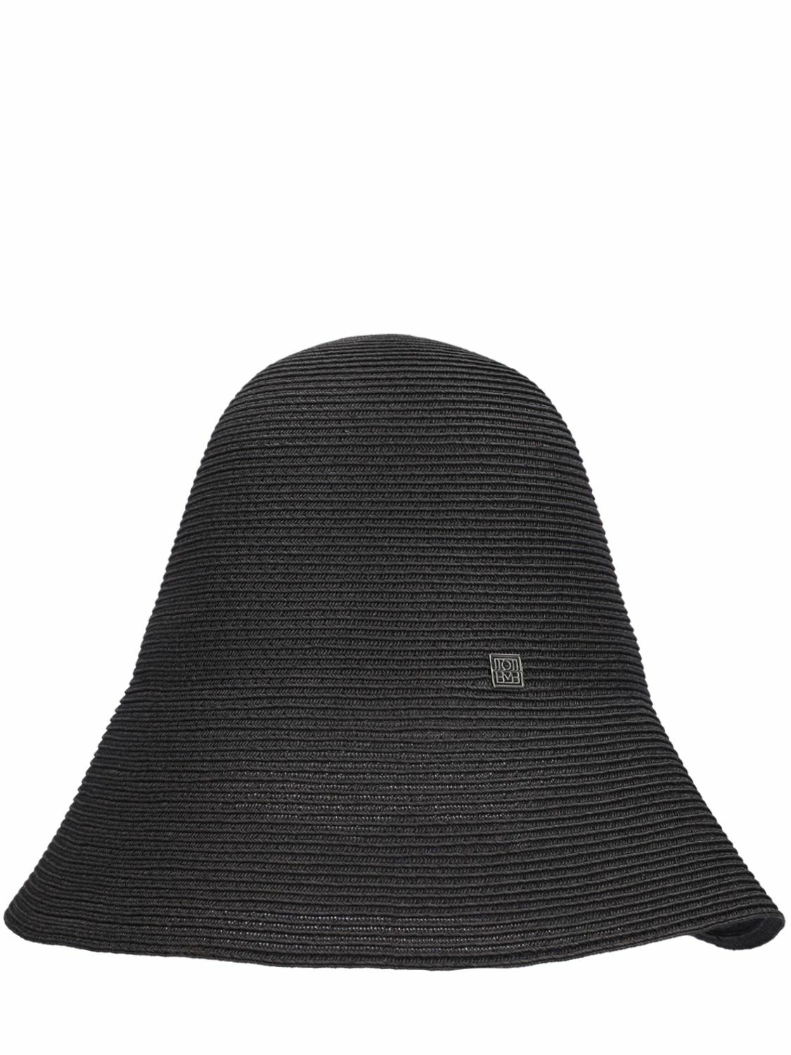 Woven paper straw hat black – TOTEME