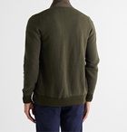 Loro Piana - Roadster Slim-Fit Suede-Trimmed Cashmere-Twill Zip-Up Cardigan - Green