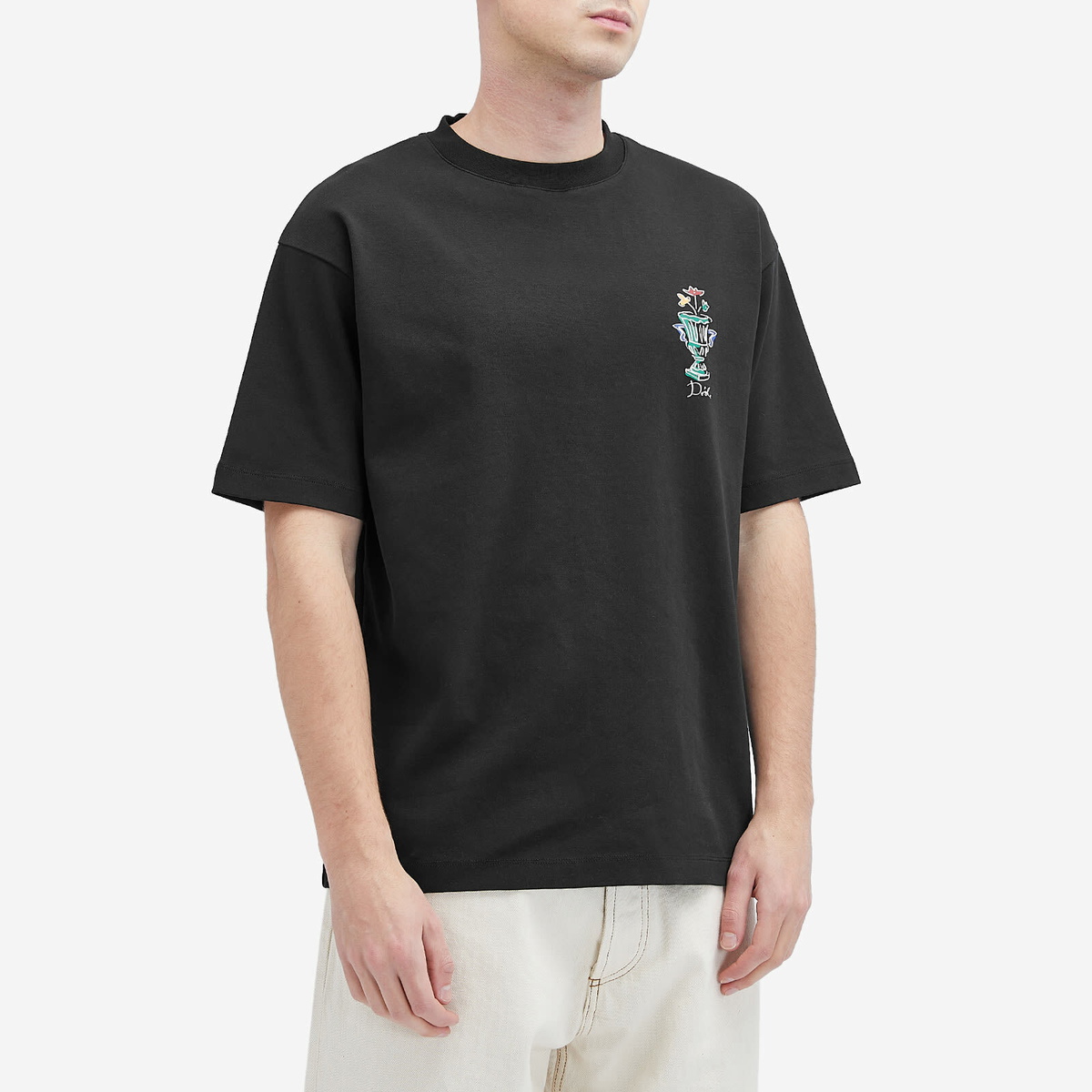 Drôle de Monsieur Men's Vase Logo T-Shirt in Black