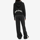 Palm Angels Women's Curved Logo Knit Hoodie in Black