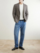 Canali - Kei Prince of Wales Checked Linen Suit Jacket - Brown