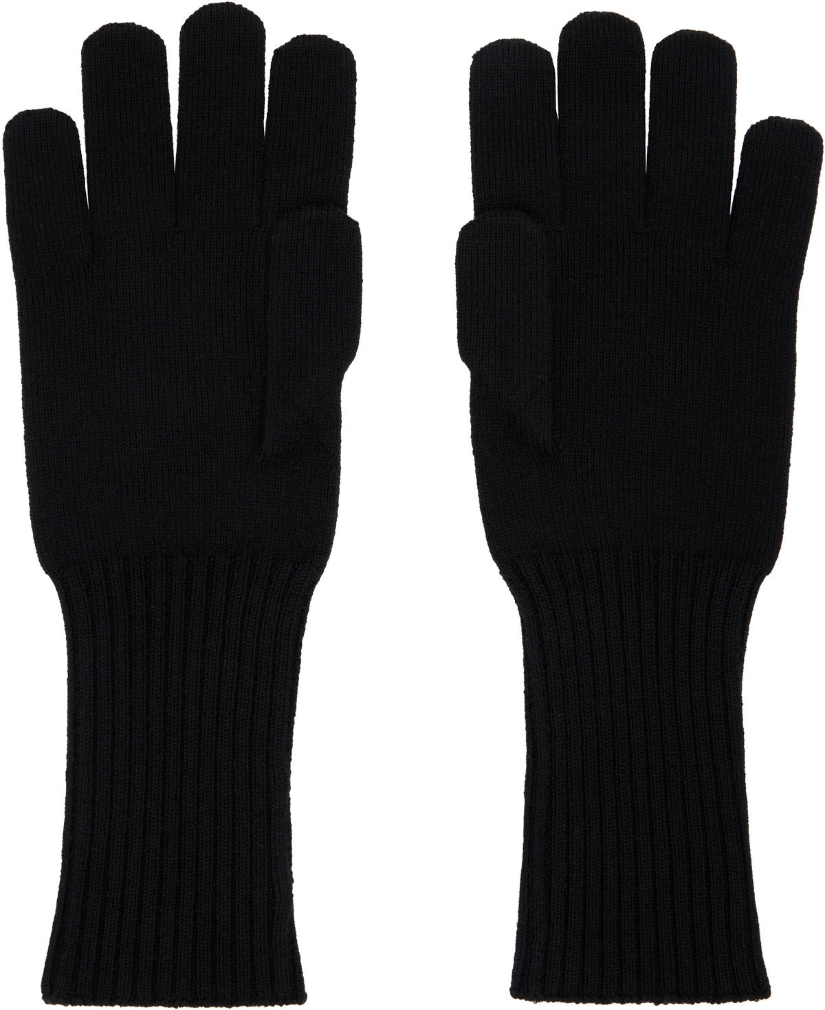 Marine Serre Black Moon Logo Knit Long Gloves