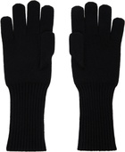 Marine Serre Black Moon Logo Knit Long Gloves