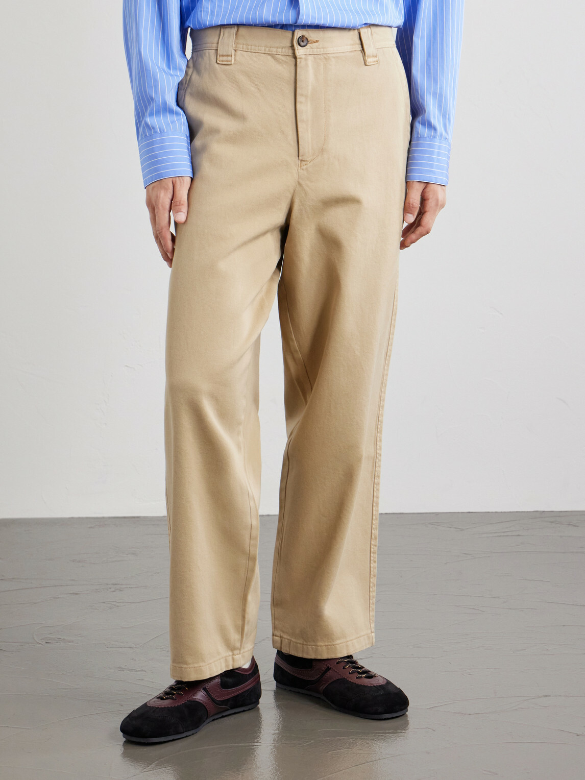 Corridor - Wide-Leg Cotton-Twill Trousers - Neutrals