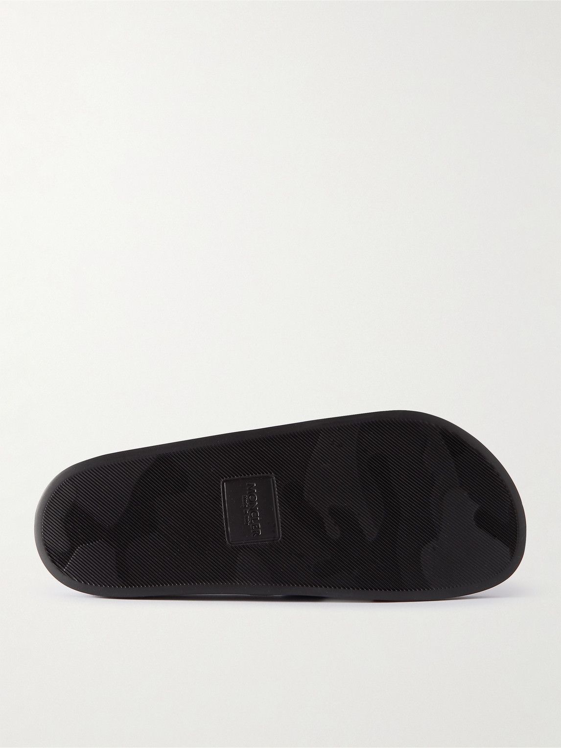 Moncler - Basile Logo-Embossed Striped Rubber Slides - Black Moncler - Basile Logo-Embossed Striped Rubber Slides - Black