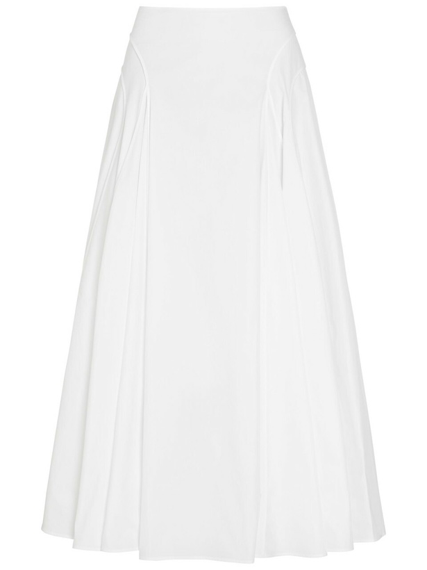 Photo: Another Tomorrow Panelled Cotton-poplin Maxi Skirt White
